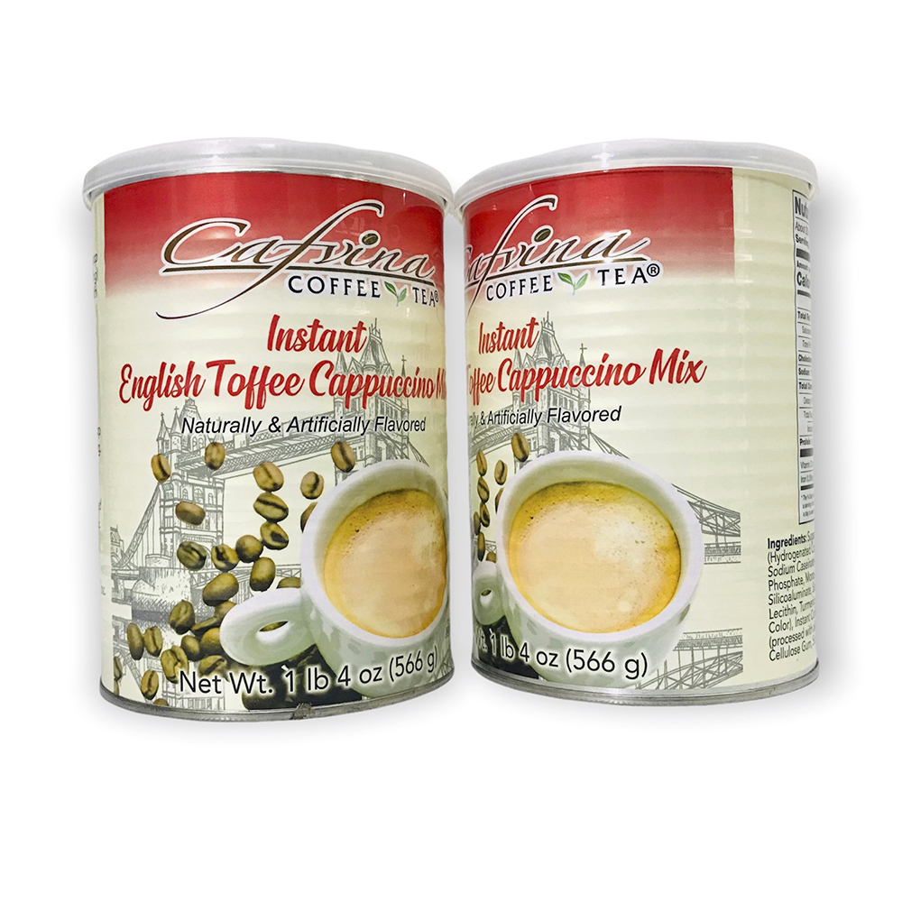 Combo 02 hộp Cà Phê Hoà Tan Cappucino vị Anh 3in1 - Cà phê sữa cao cấp nhập khẩu từ Mỹ - Instant English Toffee Cappucino Mix - 566gr/hộp